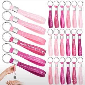 24 piece Inspirational Quote Keychains New